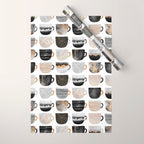 Pretty Coffe Cups 3 - White Wrapping Paper Gallery Image 1
