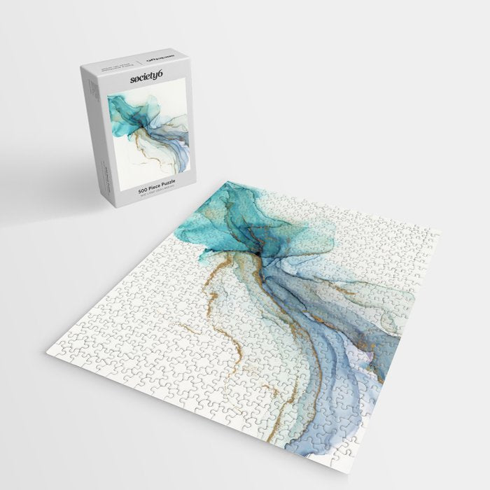 Abstract Jellyfish Alcohol Ink Painting Jigsaw Puzzle Gallery Image 2