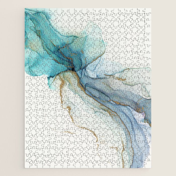 Abstract Jellyfish Alcohol Ink Painting Jigsaw Puzzle Gallery Image 1