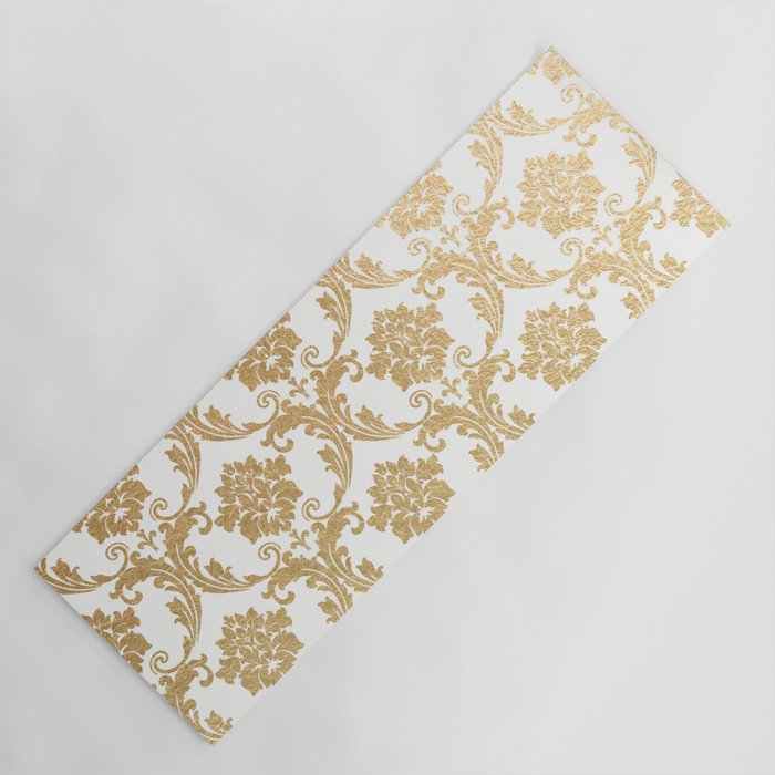 Gold swirls damask #4 Yoga Mat Gallery Image 1