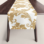 Gold swirls damask #4 Table Runner Gallery Image 1