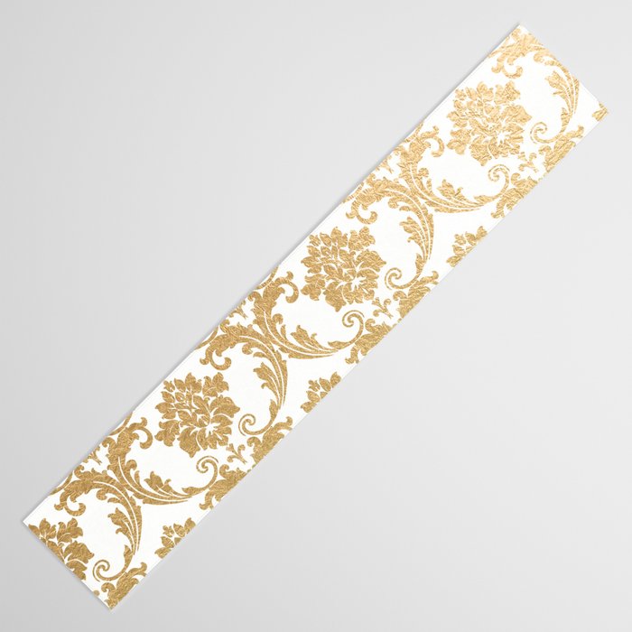 Gold swirls damask #4 Table Runner Gallery Image 3