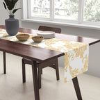 Gold swirls damask #4 Table Runner Gallery Image 2