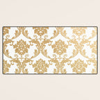Gold swirls damask #4 Desk Mat Gallery Image 3