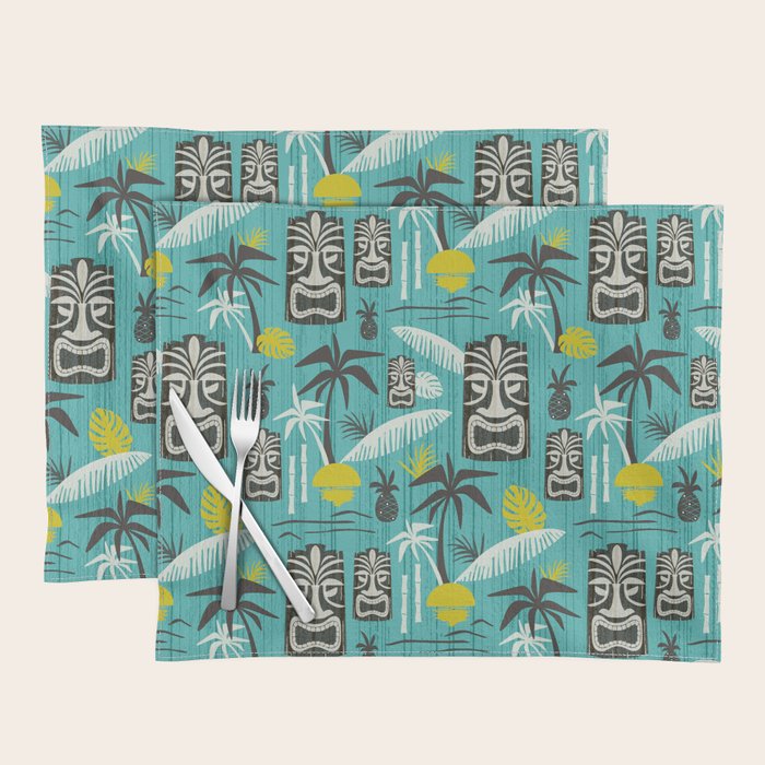 Island Tiki Aqua Placemat Gallery Image 1