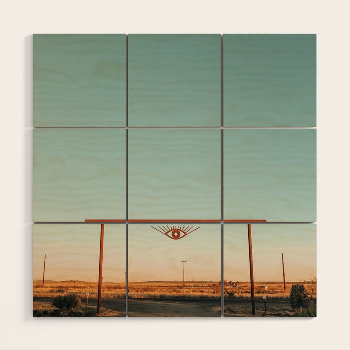 El Cosmico Sign, Marfa, West Texas Wood Wall Art Gallery Image 1