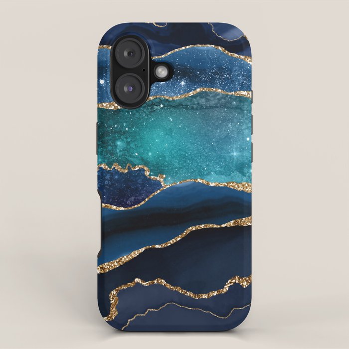 Blue Night Galaxy Marble iPhone Case Gallery Image 1