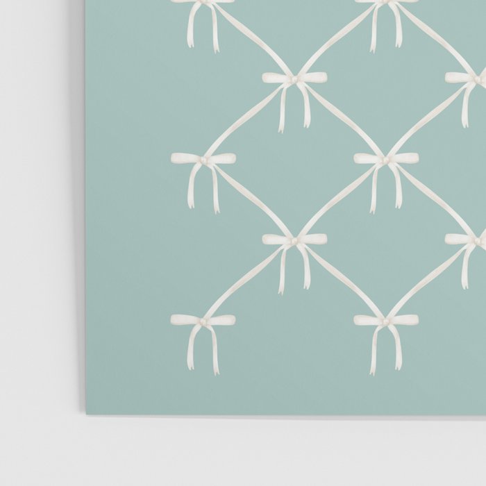 Bows & Ribbons Pattern XXVIII Pastel Mint Green Poster Gallery Image 3