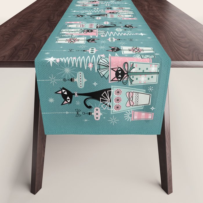 Vintage Kitty Christmas II sxs6- ©studioxtine Table Runner Gallery Image 1