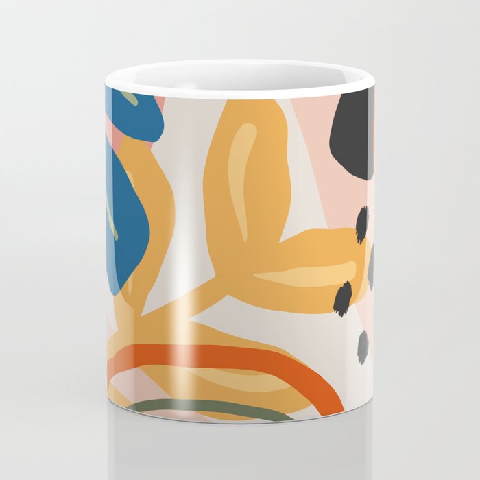 Flower Market Madrid, Abstract Retro Floral Print Coffee Mug Gallery Image 4