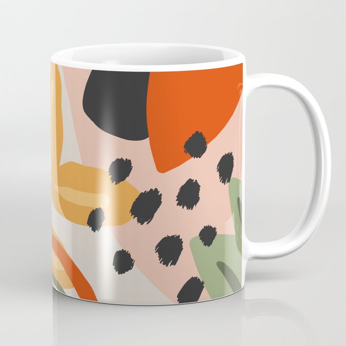Flower Market Madrid, Abstract Retro Floral Print Coffee Mug Gallery Image 1