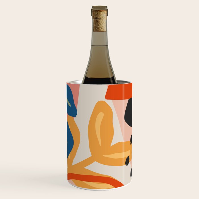 Flower Market Madrid, Abstract Retro Floral Print Wine Chiller Gallery Image 1