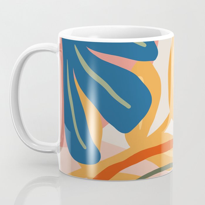 Flower Market Madrid, Abstract Retro Floral Print Coffee Mug Gallery Image 3