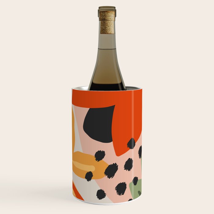 Flower Market Madrid, Abstract Retro Floral Print Wine Chiller Gallery Image 3