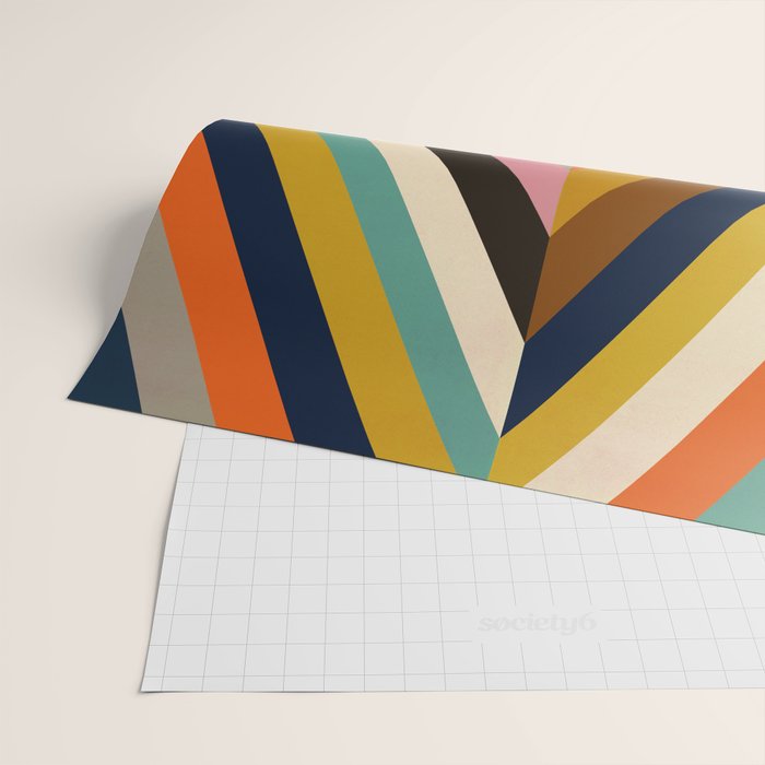 Mid Century Geometric Pattern Technicolor Diamond  Wrapping Paper Gallery Image 2