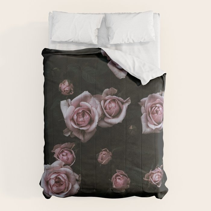 Velvet Rose Pink - Elegant Rose Flower photography by Ingrid Beddoes Comforter Gallery Image 1