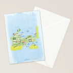 Map of Northern Michigan - Pasty Tour in Blue Stationery Card Gallery Image 2