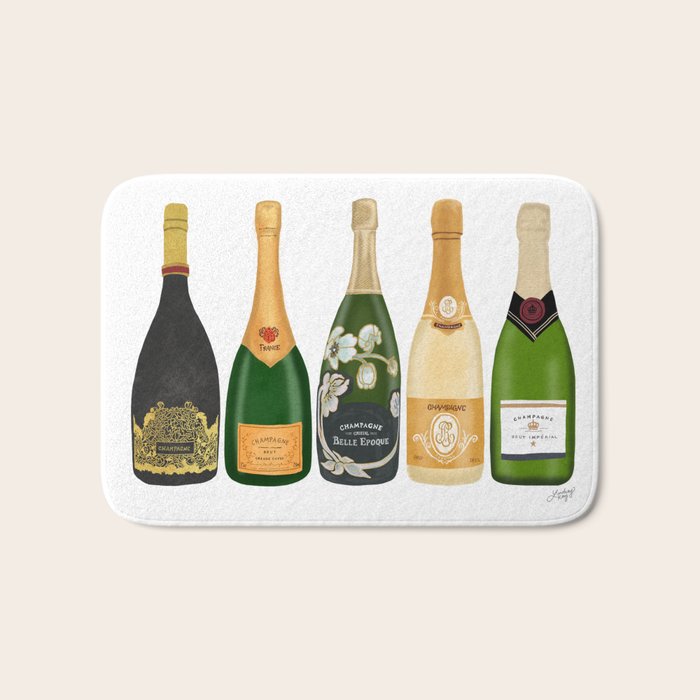 Champagne Bottles Bath Mat Gallery Image 1