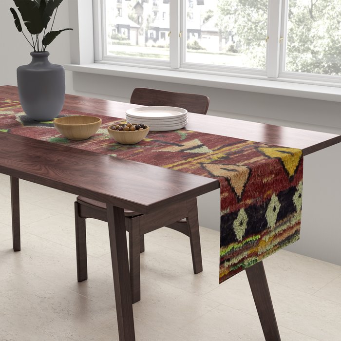 Moroccan Sunset Bohemian Geometric Pattern Table Runner Gallery Image 2