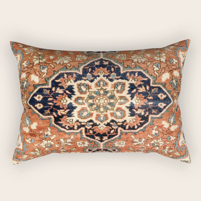 Sarouk Poshti Persian Rug Print Rectangular Pillow Gallery Image 2