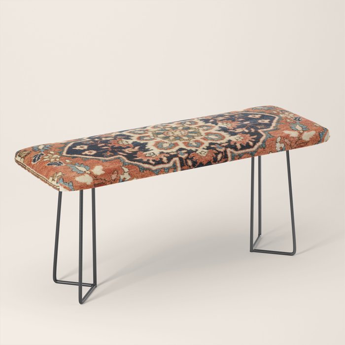 Sarouk Poshti Persian Rug Print Bench Gallery Image 1