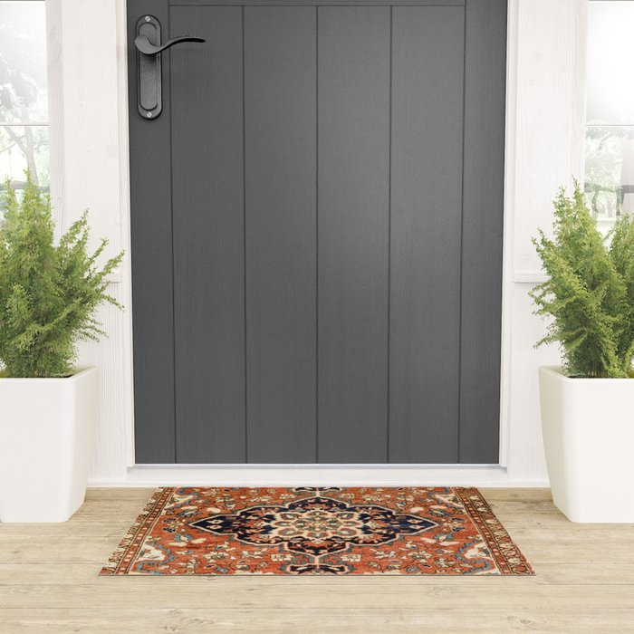 Sarouk Poshti Persian Rug Print Welcome Mat Gallery Image 3