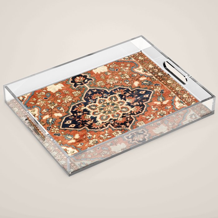 Sarouk Poshti Persian Rug Print Acrylic Tray Gallery Image 1