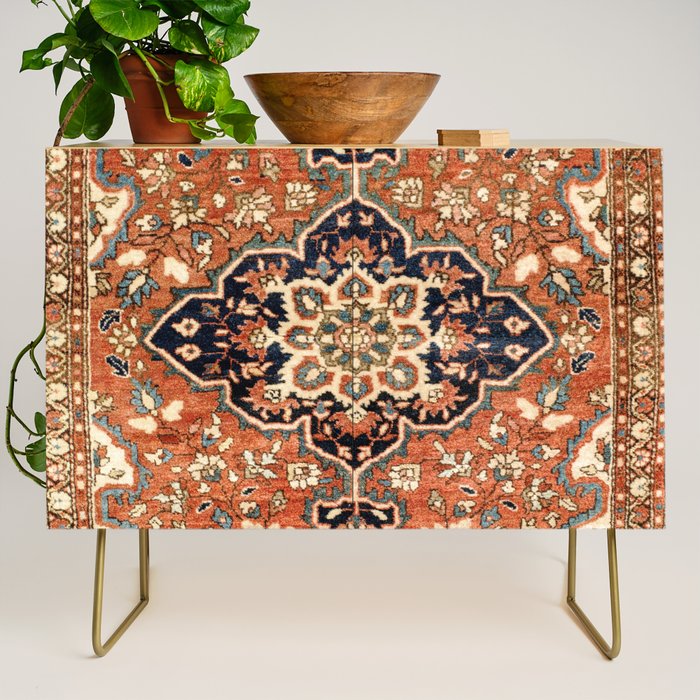 Sarouk Poshti Persian Rug Print Credenza Gallery Image 1