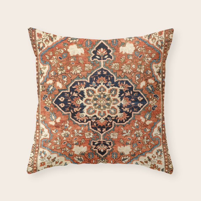 Sarouk Poshti Persian Rug Print Throw Pillow Gallery Image 6