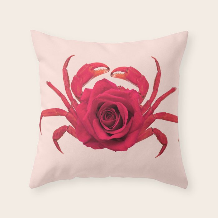ROSE CRAB Throw Pillow Gallery Image 6