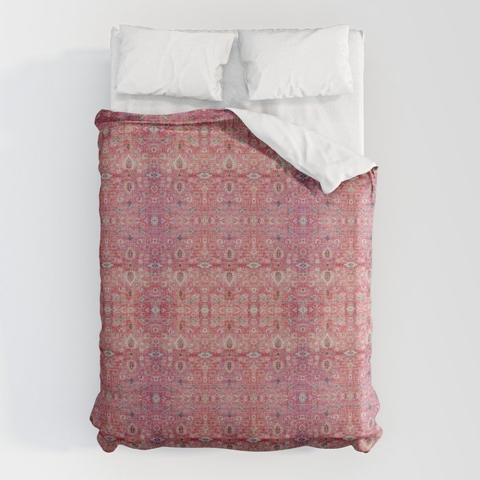 N45 - Pink Vintage Traditional Moroccan Boho & Farmhouse Style Artwork. Duvet Cover Gallery Image 6