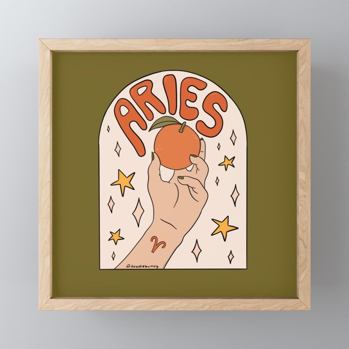 Aries Orange Mini Art Print Gallery Image 1