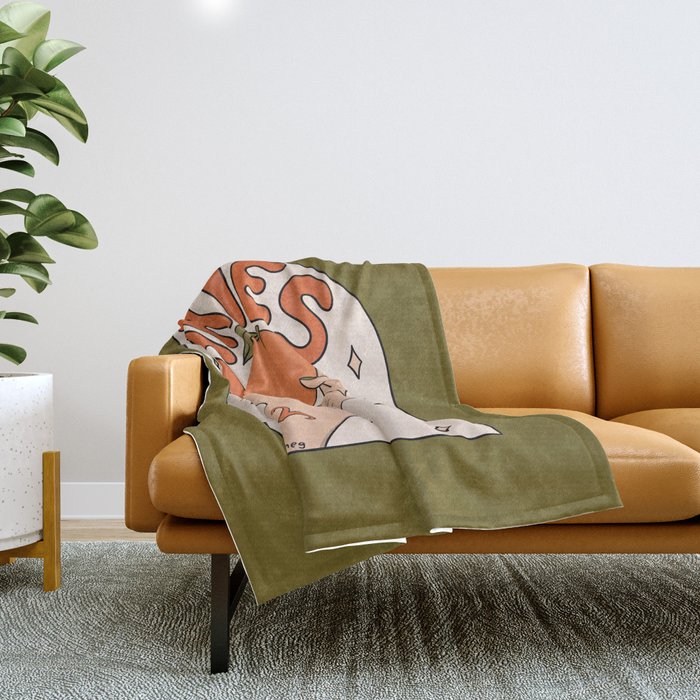 Aries Orange Throw Blanket Gallery Image 1