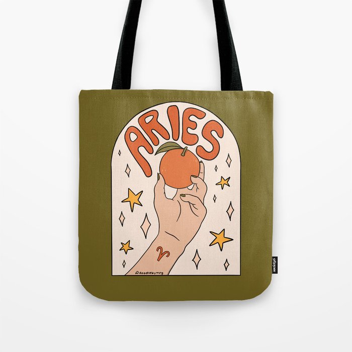 Aries Orange Tote Bag Gallery Image 1