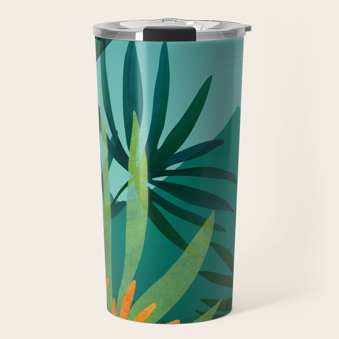 Tropical Moonlight Garden Landscape  Travel Mug Gallery Image 1