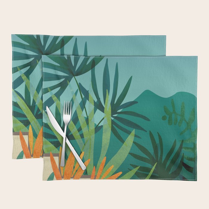 Tropical Moonlight Garden Landscape  Placemat Gallery Image 1