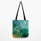 Tropical Moonlight Garden Landscape  Tote Bag Gallery Image 2