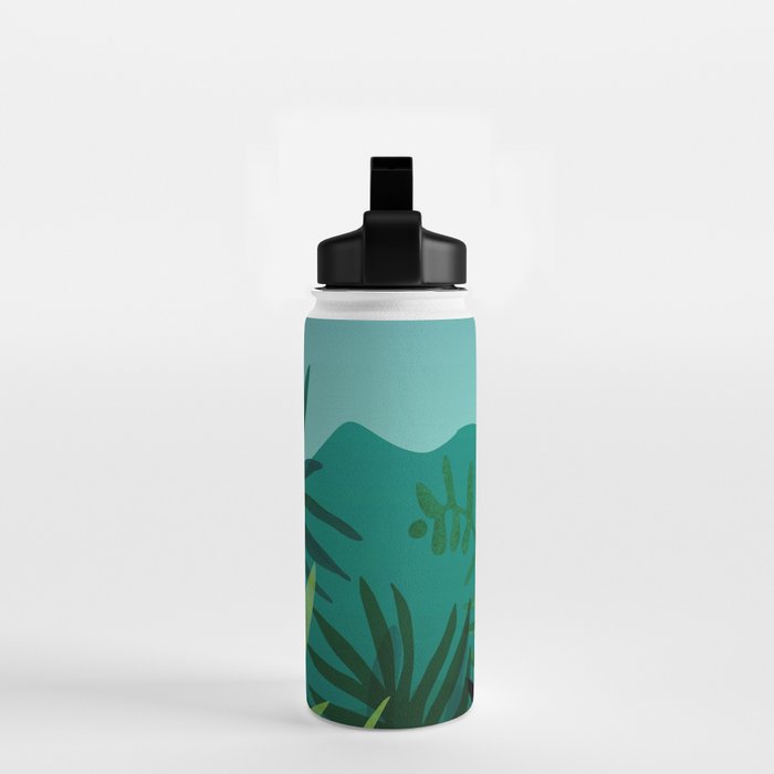 Tropical Moonlight Garden Landscape  Water Bottle Gallery Image 2