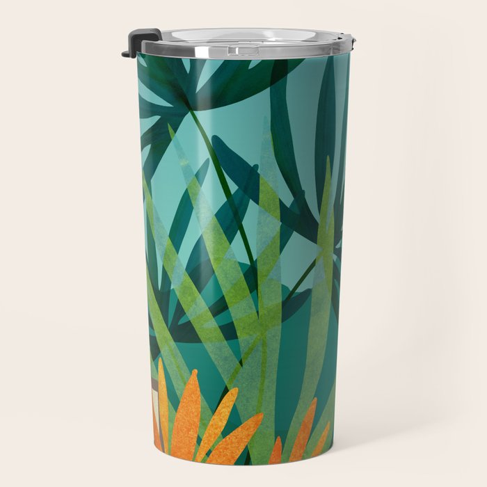 Tropical Moonlight Garden Landscape  Travel Mug Gallery Image 3
