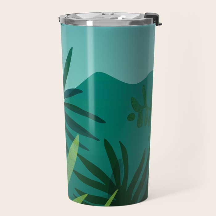 Tropical Moonlight Garden Landscape  Travel Mug Gallery Image 2