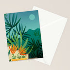Tropical Moonlight Garden Landscape  Stationery Card Gallery Image 2