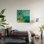 Tropical Moonlight Garden Landscape  Wood Wall Art Gallery Image 2