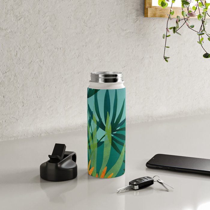 Tropical Moonlight Garden Landscape  Water Bottle Gallery Image 4