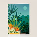Tropical Moonlight Garden Landscape  Stationery Card Gallery Image 2