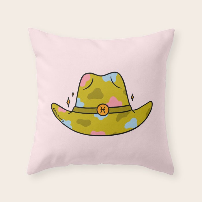 Pisces Cowboy Hat Throw Pillow Gallery Image 6