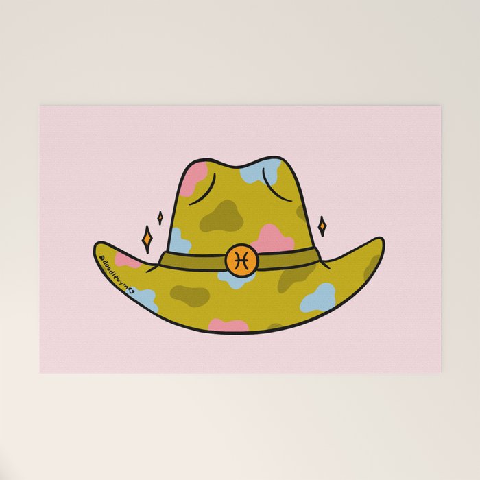 Pisces Cowboy Hat Welcome Mat Gallery Image 1