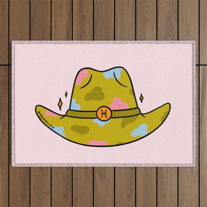 Pisces Cowboy Hat Outdoor Rug Gallery Image 1