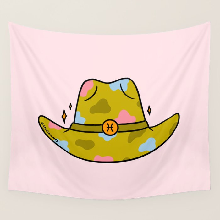 Pisces Cowboy Hat Wall Tapestry Gallery Image 4