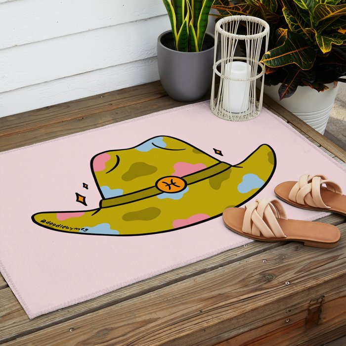Pisces Cowboy Hat Outdoor Rug Gallery Image 2