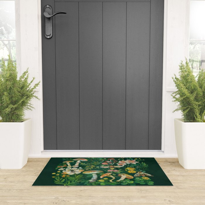 Mushrooms Dandelion Garden Welcome Mat Gallery Image 3